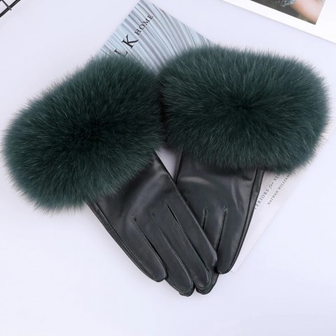 Sheepskin Authentic Fox Fur Hand Warmers for Women