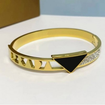 Luxury 18K Gold Plated Bangle with Small Diamonds - Unisex Fashion Statement Gift