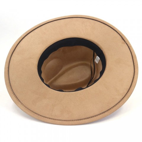 Avocado Green Suede Fedora with Large Brim for Men and Women
