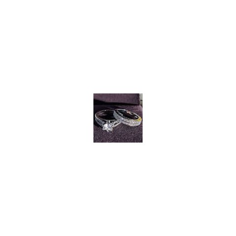 DAYSOE Women's Luxury Couple Rings - Rose Gold Agate Circular Geometric Design R4983c H25303