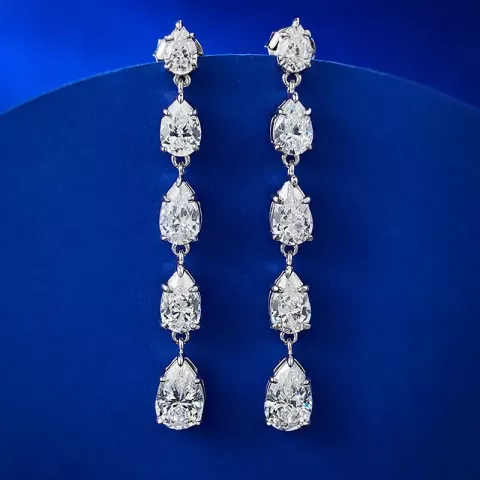 Classis Lady Moissanite Diamond Earrings Sterling Silver Wedding Set for Women