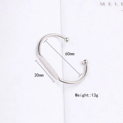 Stainless Steel Adjustable Bangle Bracelet for Women - Laser Engraved Jewelry