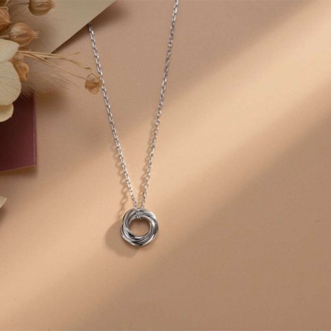 New Heng D0090 Sier Women's Stylish Geometric Necklace with Simple Pendant