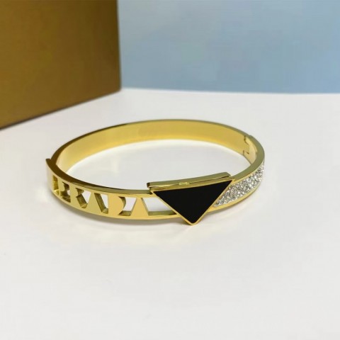 Luxury 18K Gold Plated Bangle with Small Diamonds - Unisex Fashion Statement Gift