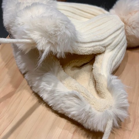 Cute Deer Horn Plush Hat for Women - Winter Warm Trapper Hat