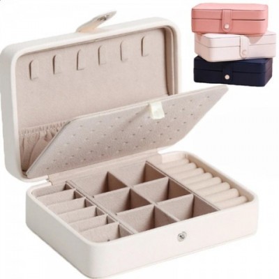Korean Style High-capacity Leather Travel Jewelry Box for Women