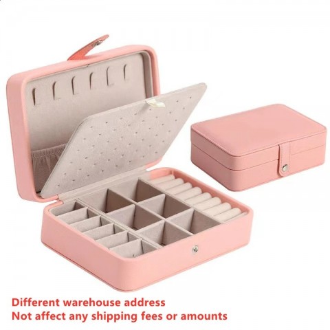 Korean Style High-capacity Leather Travel Jewelry Box for Women