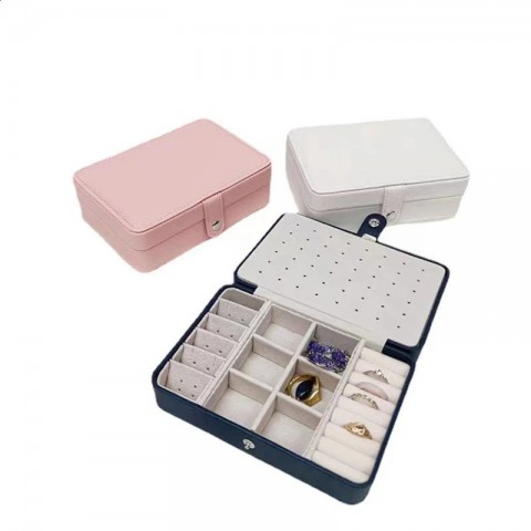 Korean Style High-capacity Leather Travel Jewelry Box for Women