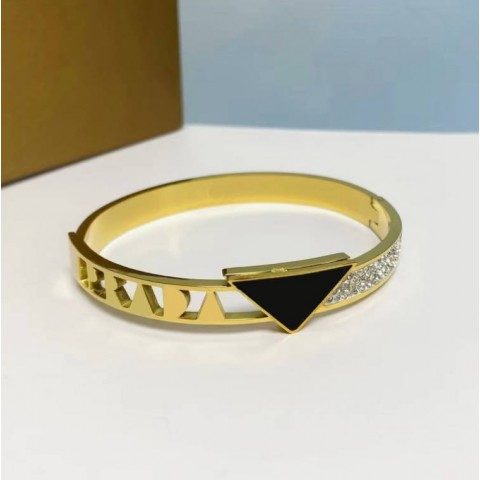 Luxury 18K Gold Plated Bangle with Small Diamonds - Unisex Fashion Statement Gift