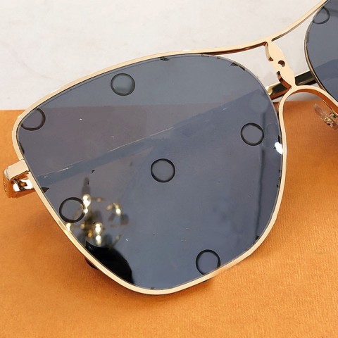 Star Square Floral Sunglasses with Gradient Prints and Engraved Metal Legs - Z1871U