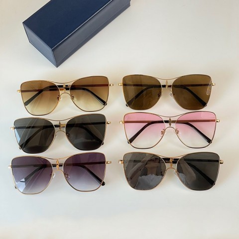 Star Square Floral Sunglasses with Gradient Prints and Engraved Metal Legs - Z1871U
