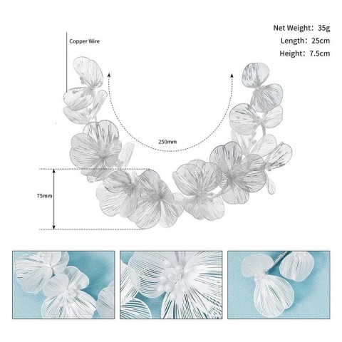 Elegant Wedding Metal Flower Tiaras with Pearl Detail - Women's Bridal Hair Accessories 250428