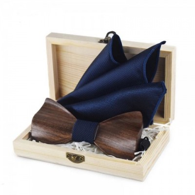 Mens Bamboo Fiber Lavender Bow Tie Set - Novelty Business Accessory
