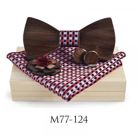 Mens Bamboo Fiber Lavender Bow Tie Set - Novelty Business Accessory