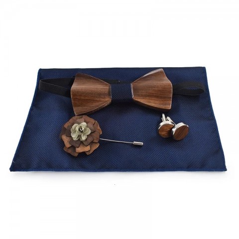 Mens Bamboo Fiber Lavender Bow Tie Set - Novelty Business Accessory