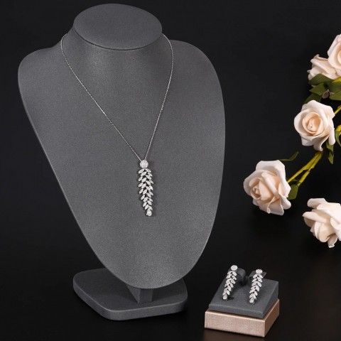 Elegant Bridal Wedding Jewelry Set with Cubic Zirconia for Women