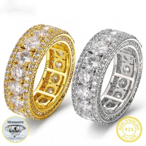 Top Quality White Moissanite Hip Hop Wedding Rings for Men
