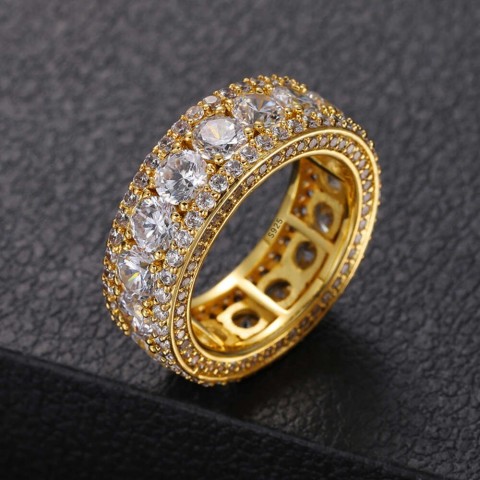 Top Quality White Moissanite Hip Hop Wedding Rings for Men