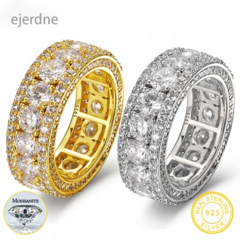 Top Quality White Moissanite Hip Hop Wedding Rings for Men