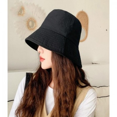 COKK Women's Summer Korean Style Bucket Hat - Black Sun Protection