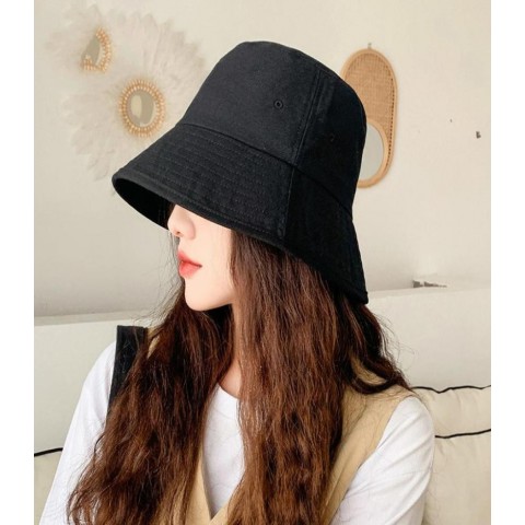 COKK Women's Summer Korean Style Bucket Hat - Black Sun Protection