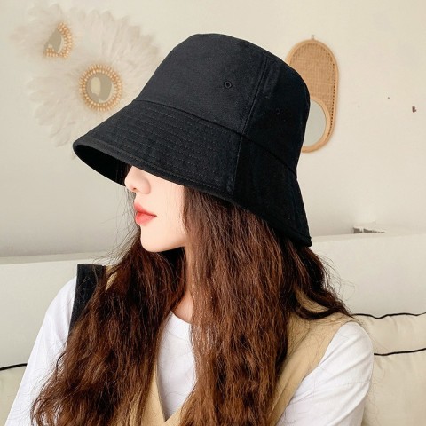 COKK Women's Summer Korean Style Bucket Hat - Black Sun Protection
