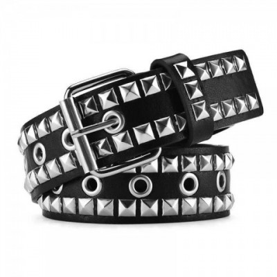 New Fashion Leather Punk Belt for Men and Women, Adjustable Width, Genuine Leather, Golden Buckle