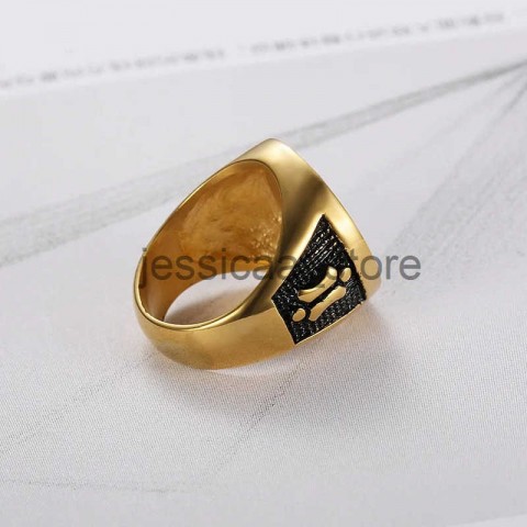 Punk Leather Band Ring for Men - Gothic Style with Copper - J250505