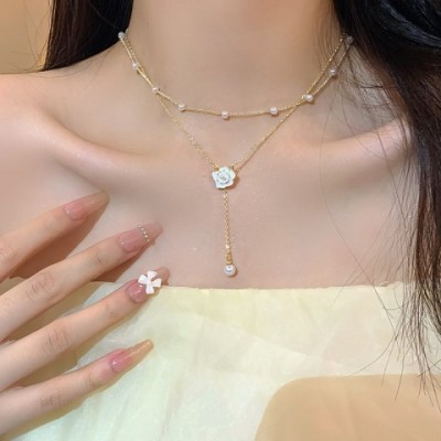 Hbp Double Layered Tassel Pearl Necklace for Children