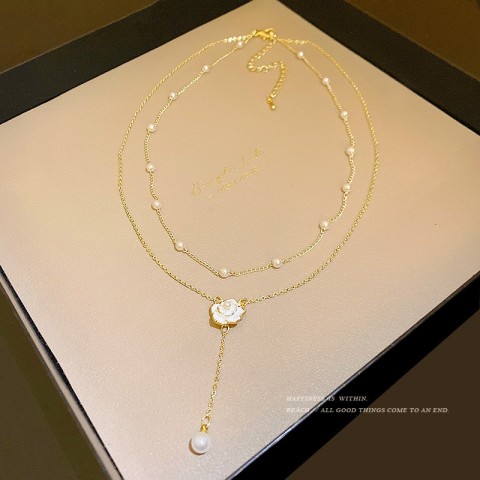 Hbp Double Layered Tassel Pearl Necklace for Children
