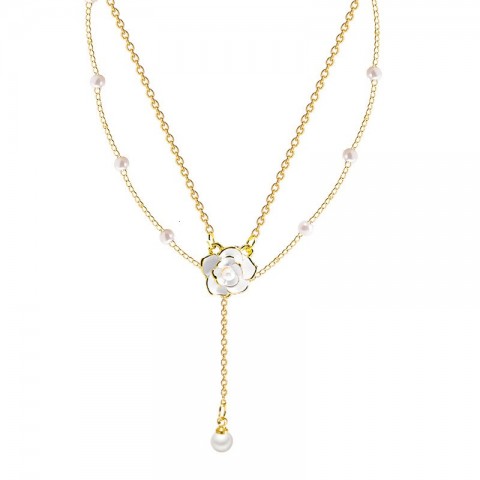 Hbp Double Layered Tassel Pearl Necklace for Children