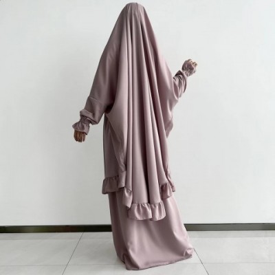 Jilbab Set 2 Pieces with Pockets for Women - Lightweight Islamic Modest Prayer Wear Nida 241019