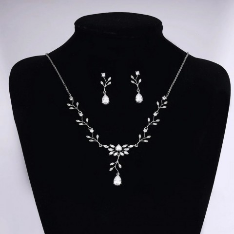 Elegant Bridal Wedding Jewelry Set with Cubic Zirconia for Women