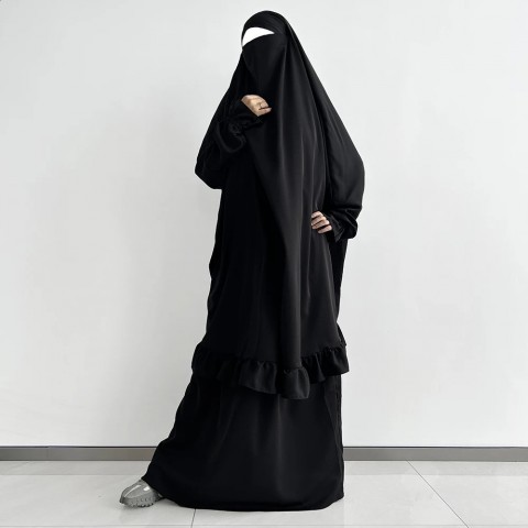 Jilbab Set 2 Pieces with Pockets for Women - Lightweight Islamic Modest Prayer Wear Nida 241019