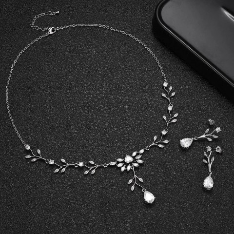 Elegant Bridal Wedding Jewelry Set with Cubic Zirconia for Women