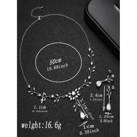 Elegant Bridal Wedding Jewelry Set with Cubic Zirconia for Women