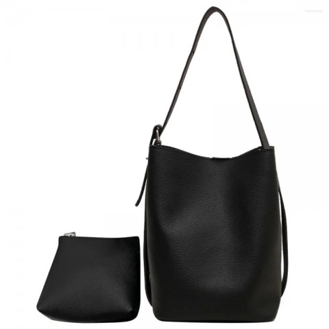 2024 Retro Women's Commuter Shoulder Bucket Bag with Adjustable Strap and Mini Purse