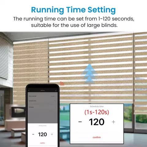 QCSMART Smart ZigBee WiFi Window Roller Shutter with Tuya & Voice Control