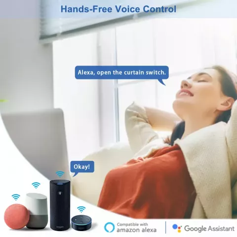 QCSMART Smart ZigBee WiFi Window Roller Shutter with Tuya & Voice Control