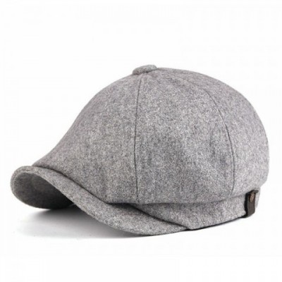 Large Wool Beret Winter Hat for Big Head Men in Camel Gray