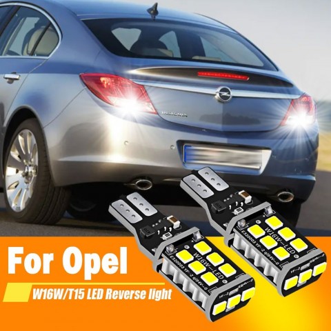 2x LED Reverse Lights for Opel Insignia A/B, Meriva B, Mokka/Mokka X 2012-2021 W16W T15 Canbus