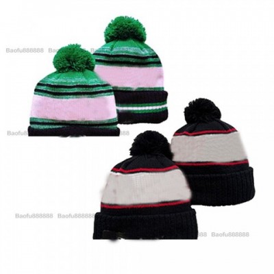 Luxury Unisex Grey Blue Red Striped Cuffed Knit Hat for Sports Fans