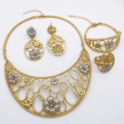 Luxurious Gold Plated Jewelry Set for Elegant Women's Wedding & Prom