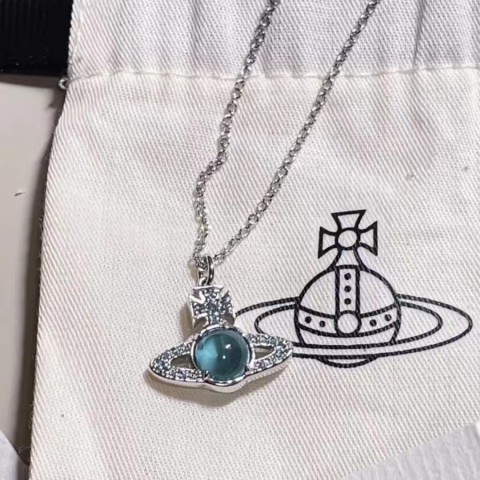 Vivien Westwood Inspired Empress Dowager Ci Xi Blue Planet Necklace for Women
