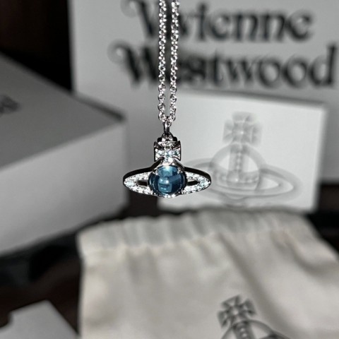 Vivien Westwood Inspired Empress Dowager Ci Xi Blue Planet Necklace for Women