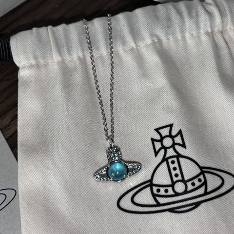 Vivien Westwood Inspired Empress Dowager Ci Xi Blue Planet Necklace for Women