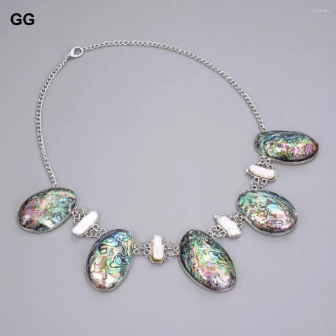 Elegant 20mm Biwa Pearl Paua Abalone Shell Pendant Necklace for Women