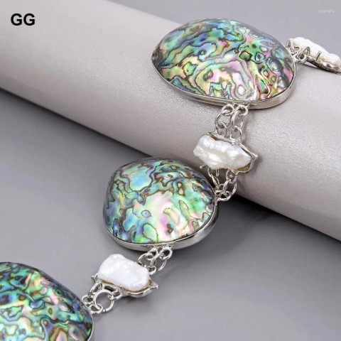 Elegant 20mm Biwa Pearl Paua Abalone Shell Pendant Necklace for Women