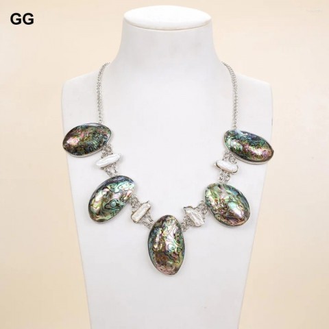 Elegant 20mm Biwa Pearl Paua Abalone Shell Pendant Necklace for Women