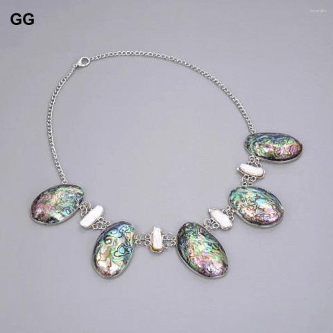 Elegant 20mm Biwa Pearl Paua Abalone Shell Pendant Necklace for Women